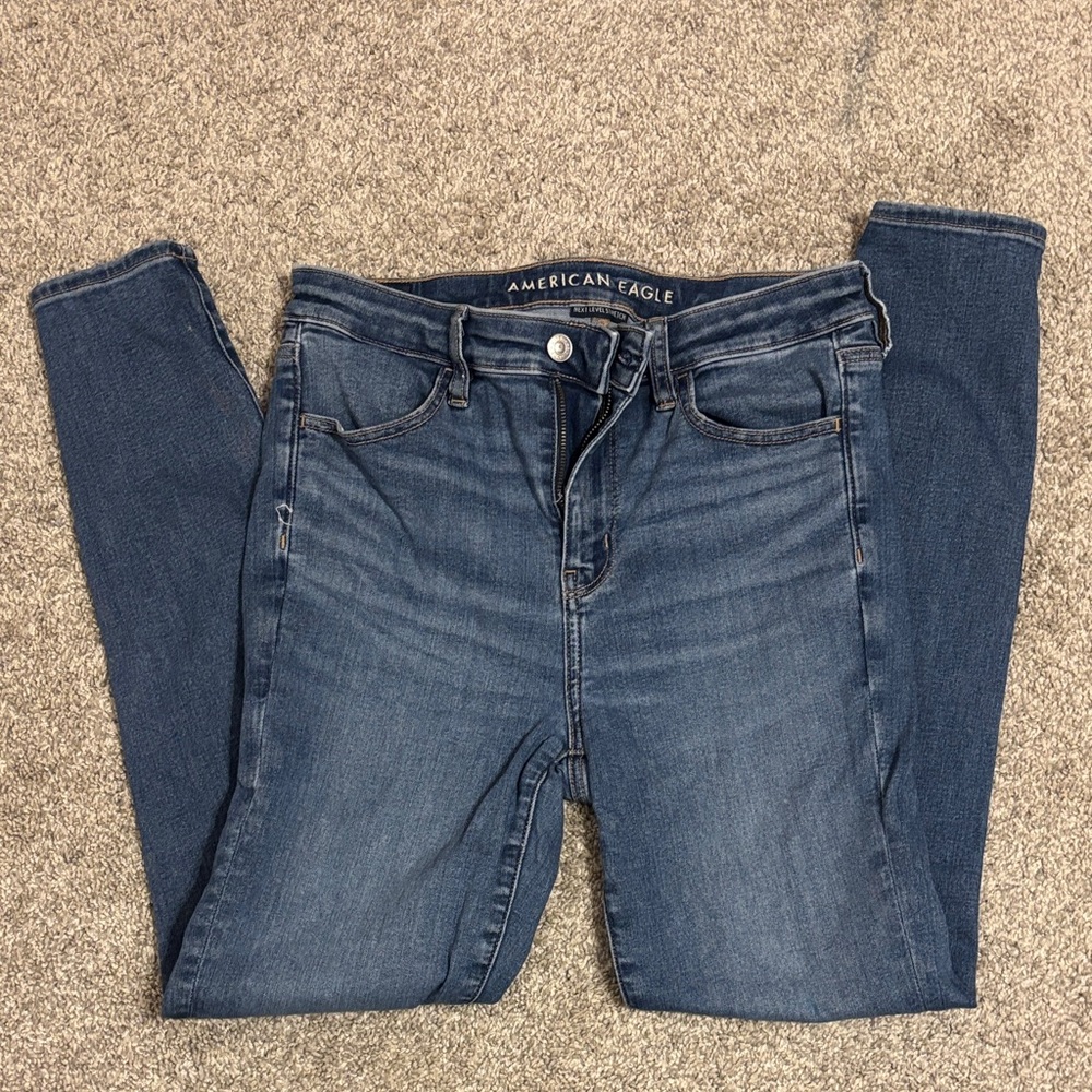 American Eagle Outfitters Women's Dark Blue Skinny Jeans